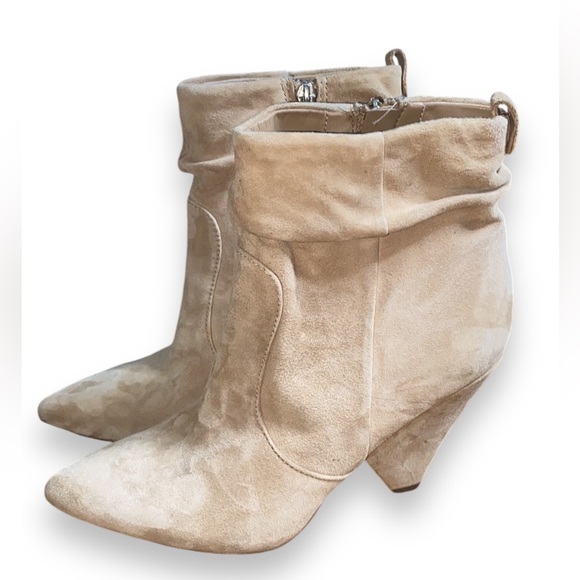 Sam Edelman Roden Women's Pointed Toe Camel Suede Ankle Slouch Booties - Picture 9 of 9